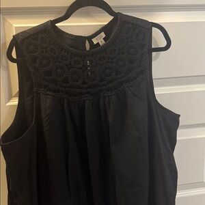 a.n.a  Black crochet trim dress